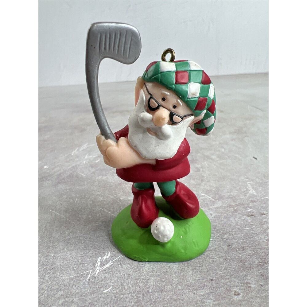 Avon Santa’s Elves Collection Elf Playing‎ Golf Christmas Tree Ornament